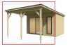 Schleppdach Anbau für die FRONT A2 für Gartenhaus NOVA 1, NOVA 2, NOVA 3, NOVA 4, LUNA 1, LUNA 2, MARA 2, MARA 3, MARA 4 (385,6 x 300 cm)