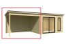 Schleppdach Anbau für die SEITE C1 für Gartenhaus NOVA 1, NOVA 3, LUNA 1, MARA 1, MARA 2, MARA 5 (295,6x350 cm)
