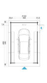 Lasita Maja Garage CANBERRA 44 mm 360x540 cm - ohne Tor, naturbelassen