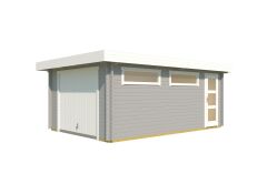 Lasita Maja Garage CANBERRA 44 mm 360x540 cm - mit Schwingtor, naturbelassen