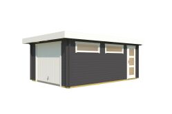 Lasita Maja Garage CANBERRA 44 mm 360x540 cm - mit Schwingtor, naturbelassen