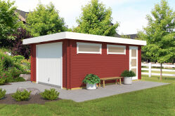 Lasita Maja Garage CANBERRA 44 mm 360x540 cm - mit Schwingtor, naturbelassen