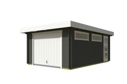 Lasita Maja Garage CANBERRA 44 mm 360x540 cm - mit Schwingtor, naturbelassen