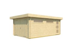 Lasita Maja Garage CANBERRA 44 mm 360x540 cm - mit Schwingtor, naturbelassen