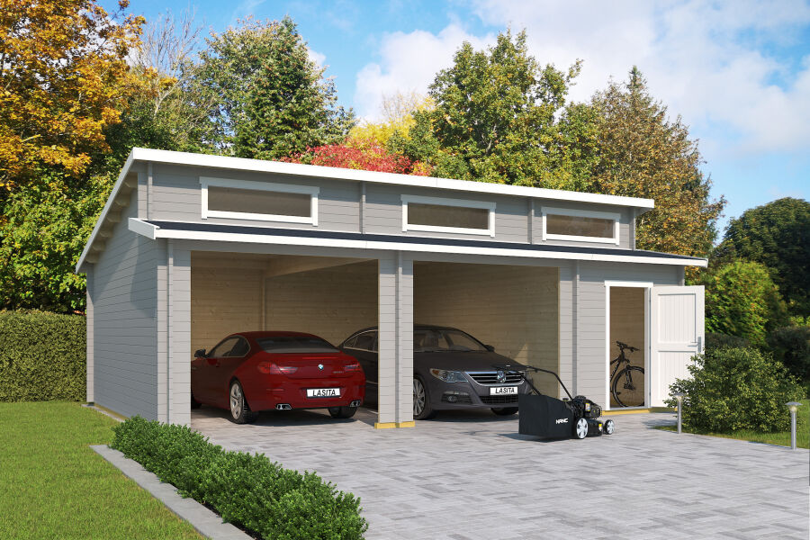 Lasita Maja Garage HAWAII 44 mm 520x780 cm - ohne Tor, naturbelassen