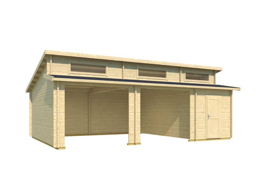 Lasita Maja Garage HAWAII 44 mm 520x780 cm - ohne Tor, naturbelassen