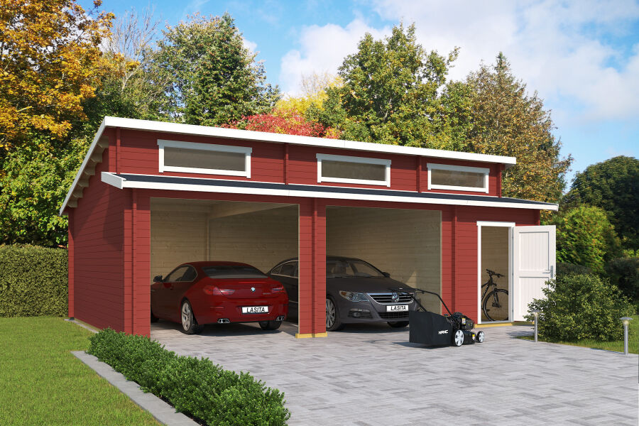 Lasita Maja Garage HAWAII 44 mm 520x780 cm - ohne Tor, naturbelassen