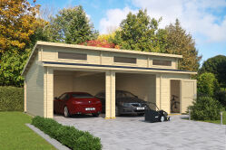 Lasita Maja Garage HAWAII 44 mm 520x780 cm - ohne Tor, naturbelassen