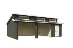 Lasita Maja Garage HAWAII 44 mm 520x780 cm - ohne Tor, naturbelassen