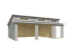 Lasita Maja Garage HAWAII 44 mm 520x780 cm - ohne Tor, naturbelassen