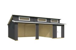 Lasita Maja Garage HAWAII 44 mm 520x780 cm - ohne Tor, naturbelassen