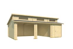 Lasita Maja Garage HAWAII 44 mm 520x780 cm - ohne Tor, naturbelassen
