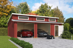 Lasita Maja Garage HAWAII 44 mm 520x780 cm - ohne Tor, naturbelassen