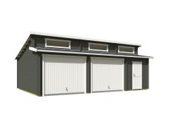 Lasita Maja Garage HAWAII 44 mm 520x780 cm - mit Schwingtor, naturbelasssen