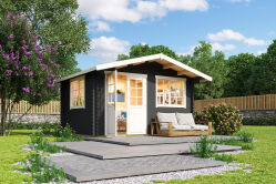 Gartenhaus NORDERNEY 2 - 390x300 cm; 40 mm Doppelnut; inkl. Boden, naturbelassen
