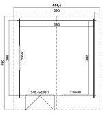 Gartenhaus NORDERNEY 3 - 390x390 cm, 40 mm Doppelnut, inkl. Fußboden, naturbelassen