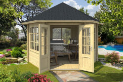 Pavillon ILMENAU 350x303 cm, 44 mm, naturbelassen