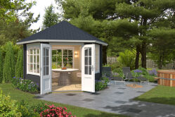 Pavillon ILMENAU 350x303 cm, 44 mm, naturbelassen