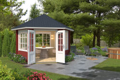 Pavillon ILMENAU 350x303 cm, 44 mm, naturbelassen