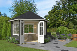Pavillon ILMENAU 350x303 cm, 44 mm, naturbelassen