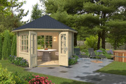 Pavillon ILMENAU 350x303 cm, 44 mm, naturbelassen