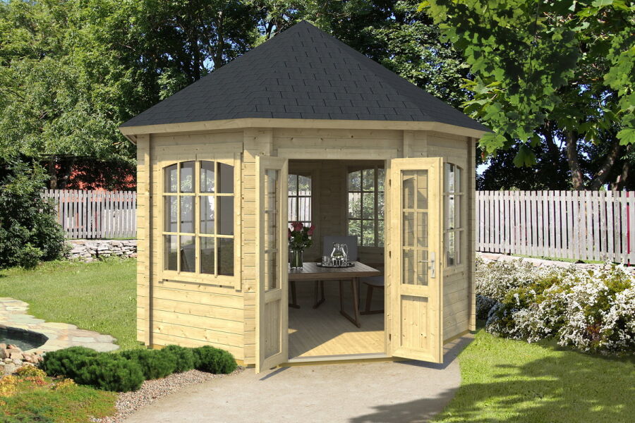 Lasita Maja Pavillon JAMAICA 44 mm 347x347 cm, naturbelassen