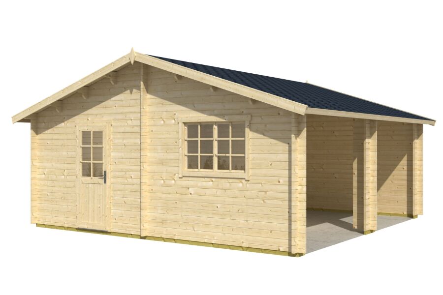 Lasita Maja Garage FALKLAND 44 cm 575x575 cm - ohne Tor, naturbelassen