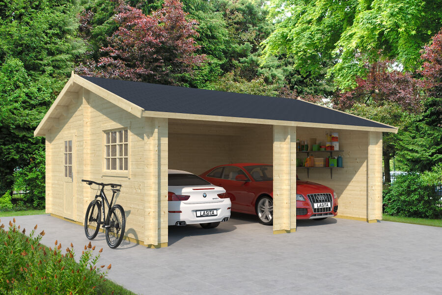 Lasita Maja Garage FALKLAND 44 cm 575x575 cm - ohne Tor, naturbelassen