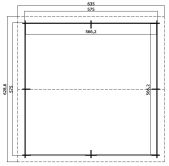 Lasita Maja Garage FALKLAND 44 cm 575x575 cm - ohne Tor, naturbelassen