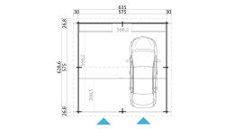 Lasita Maja Garage FALKLAND 44 cm 575x575 cm - ohne Tor, naturbelassen