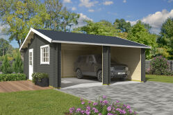 Lasita Maja Garage FALKLAND 44 cm 575x575 cm - ohne Tor, naturbelassen