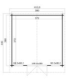 Gartenhaus DENNIS 400x400 cm(L), 40 mm Doppelnut, inkl. Boden
