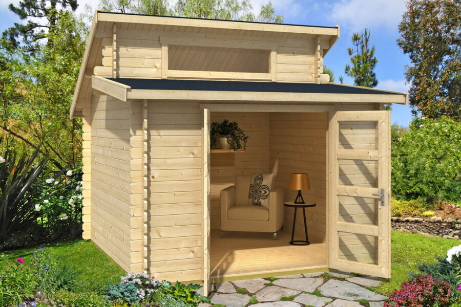 Gartenhaus SIMON 300x300 cm (L), 28mm Bohlen, inkl. Boden