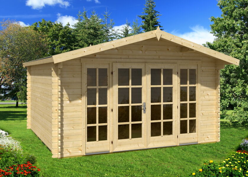 Gartenhaus NIKO 396x396 cm(L); 40 mm Doppelnut; inkl. Boden