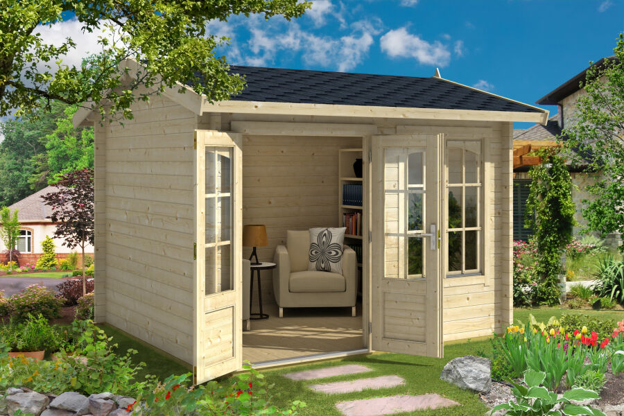 Lasita Maja Gartenhaus ALEX 44 mm ISO 300x250 cm, naturbelassen