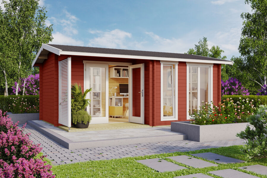 Lasita Maja Gartenhaus BRIGHTON 44 mm ISO 520x370 cm, naturbelassen