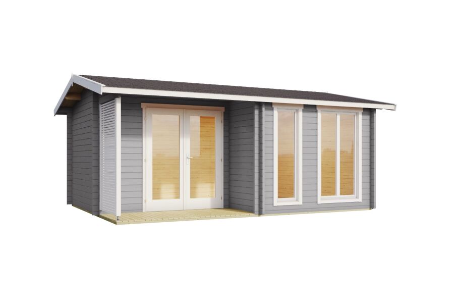 Lasita Maja Gartenhaus BRIGHTON 44 mm ISO 520x370 cm, naturbelassen