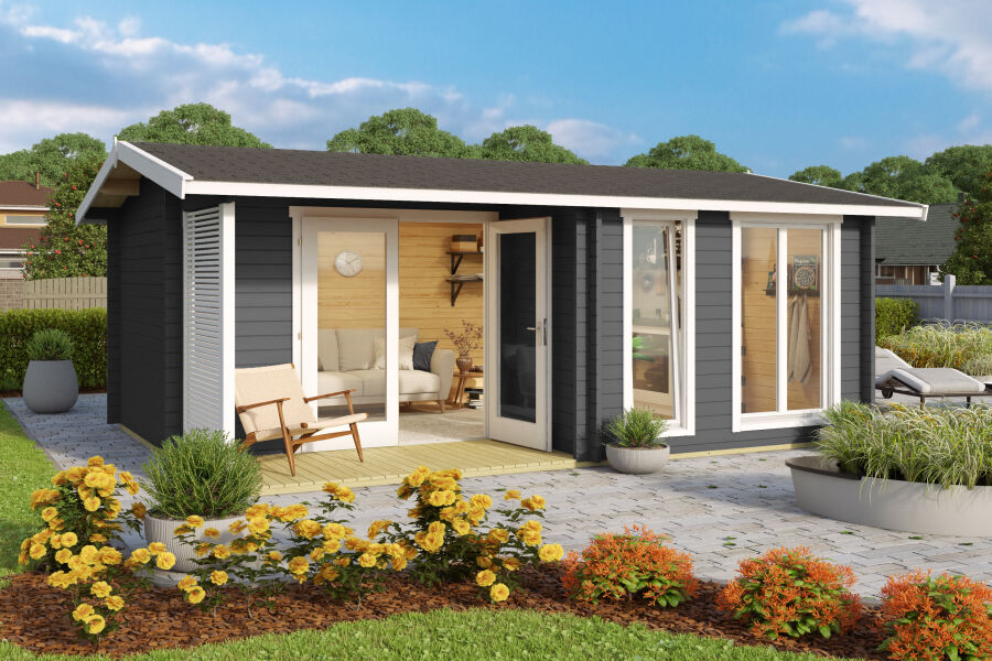 Lasita Maja Gartenhaus BRIGHTON 44 mm ISO 520x370 cm, naturbelassen