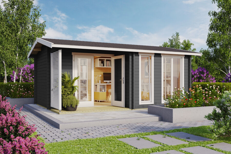 Lasita Maja Gartenhaus BRIGHTON 44 mm ISO 520x370 cm, naturbelassen