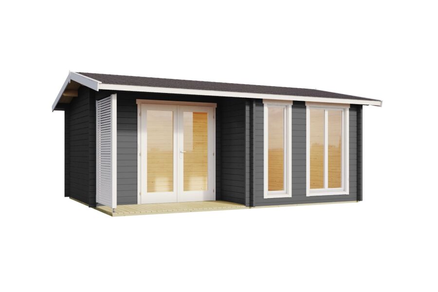 Lasita Maja Gartenhaus BRIGHTON 44 mm ISO 520x370 cm, naturbelassen