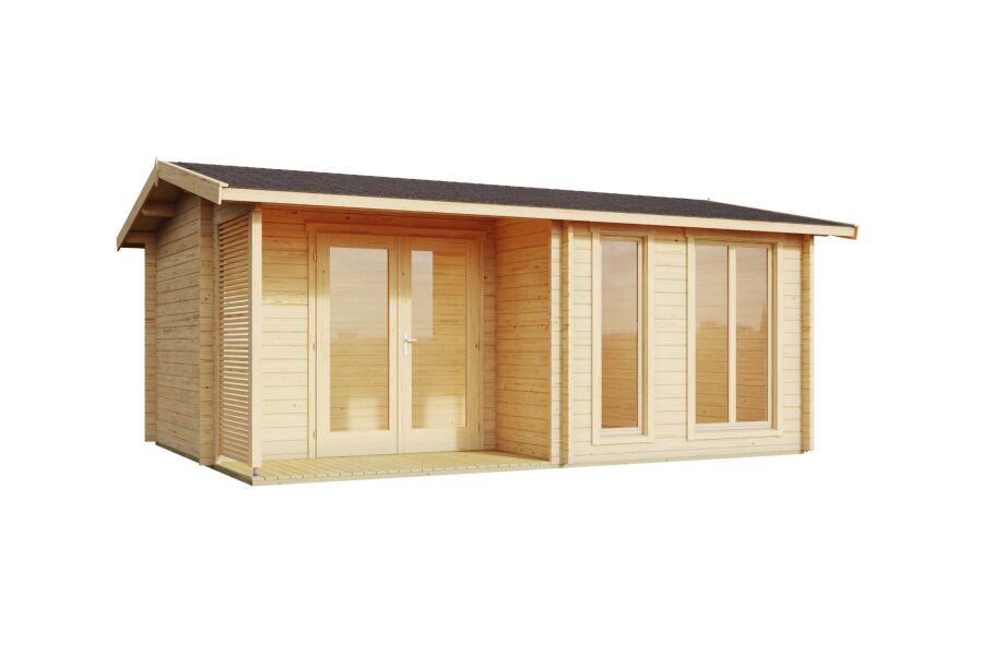 Lasita Maja Gartenhaus BRIGHTON 44 mm ISO 520x370 cm, naturbelassen
