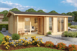 Lasita Maja Gartenhaus BRIGHTON 44 mm ISO 520x370 cm, naturbelassen