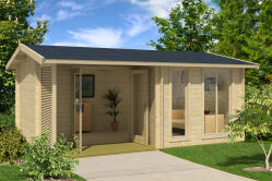 Lasita Maja Gartenhaus BRIGHTON 44 mm ISO 520x370 cm, naturbelassen
