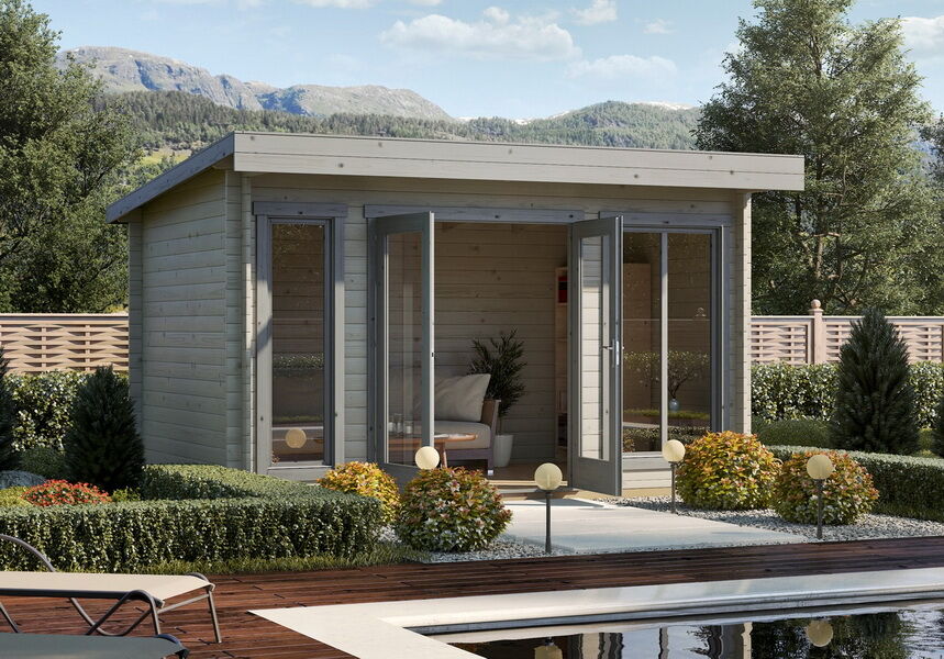 Gartenhaus DORSET 1, 410x270cm, 34mm Doppelnut, inkl. Boden