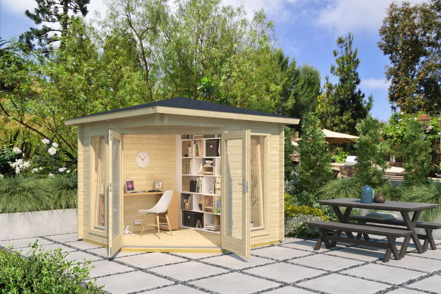 Gartenhaus OBAN 40; 260x260cm; 40mm Doppelnut; mit Boden