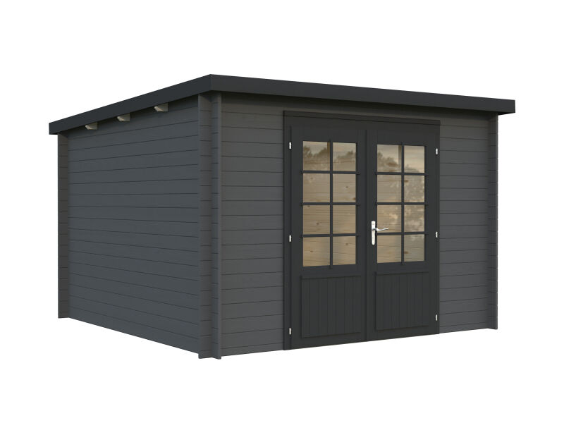 Gartenhaus ELLA 8,7 m²; 320x320 cm, 28mm Bohlen, naturbelassen