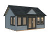 Gartenhaus CLAUDIA 19,4 m2, 550x400cm, 44mm Doppelnut, ISO, Fußboden, naturbelassen