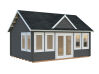 Gartenhaus CLAUDIA 19,4 m2, 550x400cm, 44mm Doppelnut, ISO, Fußboden, naturbelassen