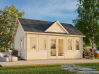 Gartenhaus CLAUDIA 19,4 m2, 550x400cm, 44mm Doppelnut, ISO, Fußboden, naturbelassen