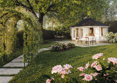 Palmako Pavillon HANNA 20,3 m² - 571x421 cm, 44 mm, ISO, inkl. Fußboden 19 mm, naturbelassen